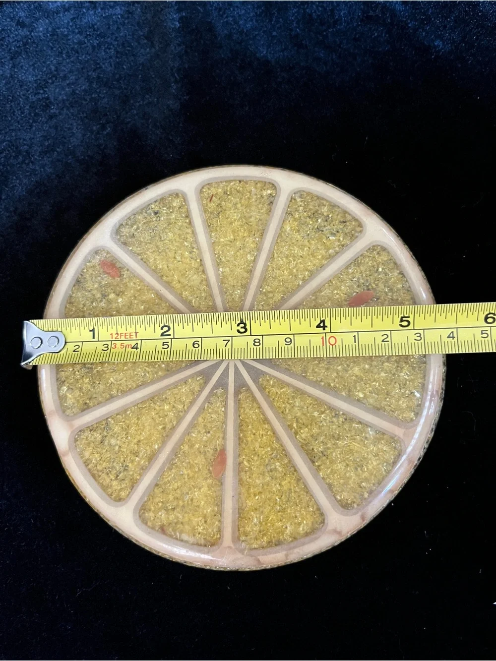 VINTAGE 1960S LUCITE Lemon TRIVET BY WONDERMOLD INC 5.5